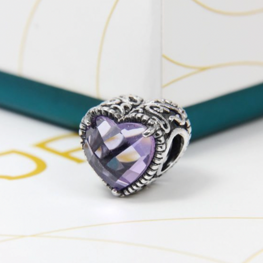 Moress - AMETHYST HEART GEM BEAD