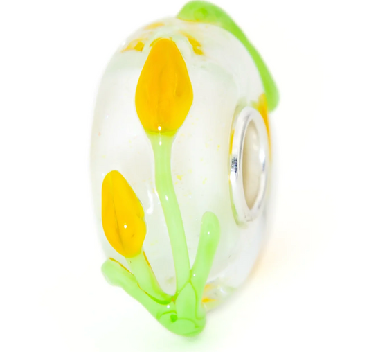 Elfbeads YELLOW TULIPS SNOW SPARKLE