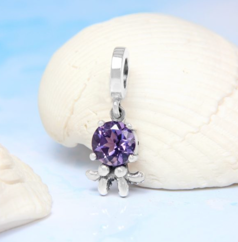 Moress -Octopus Amethyst Dangle Bead