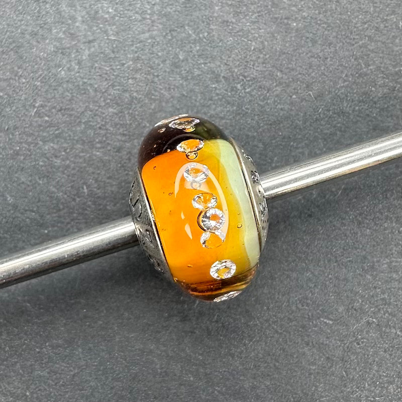 Truebeadz CZ mango sweet diamond glass