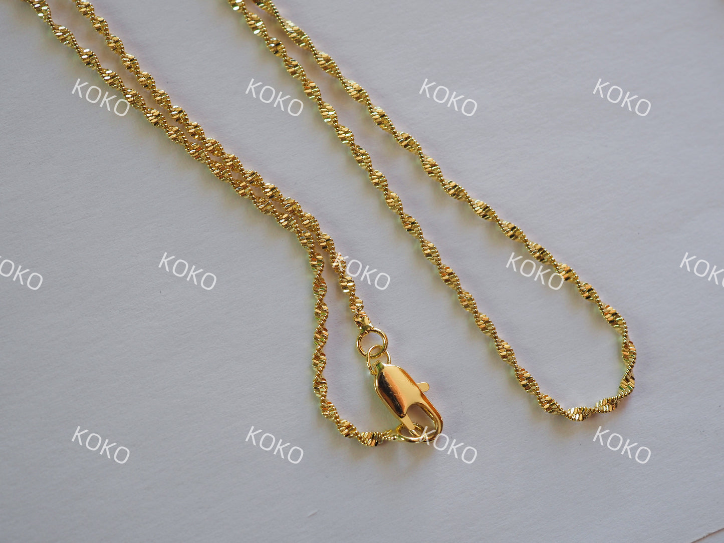 KOKO Twisted Necklace 45cm 14K Gold Plated
