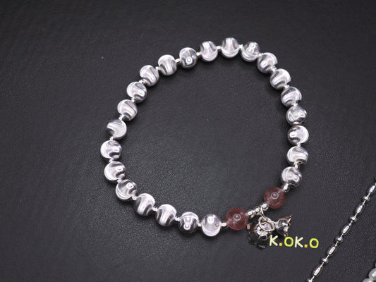KOKO Small silver ball lily of the valley bracelet