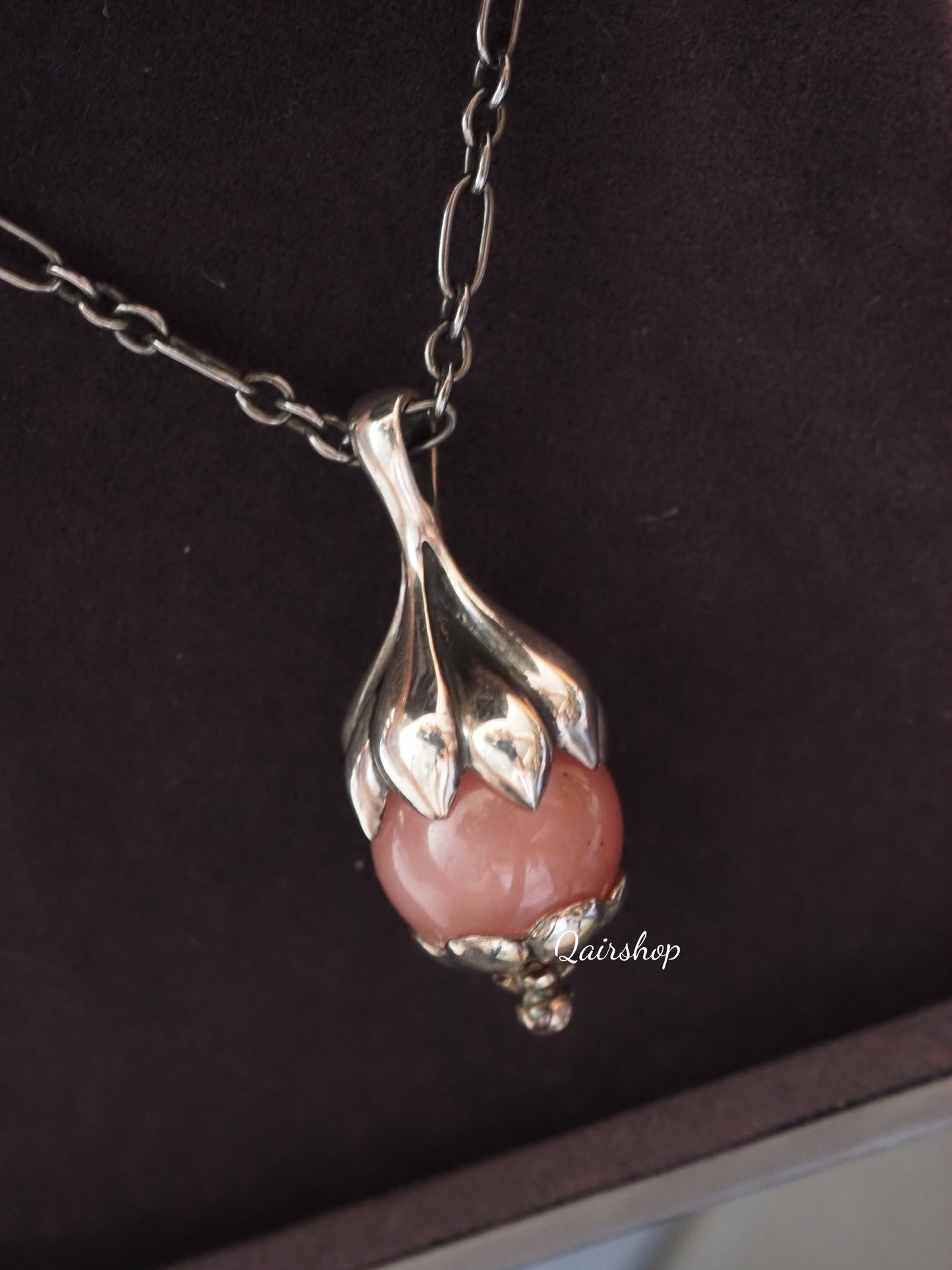 Georg Jensen 1991 Heritage Pendant Silver Guava Quartz LE