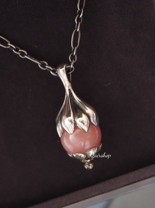 Georg Jensen 1991 Heritage Pendant Silver Guava Quartz LE