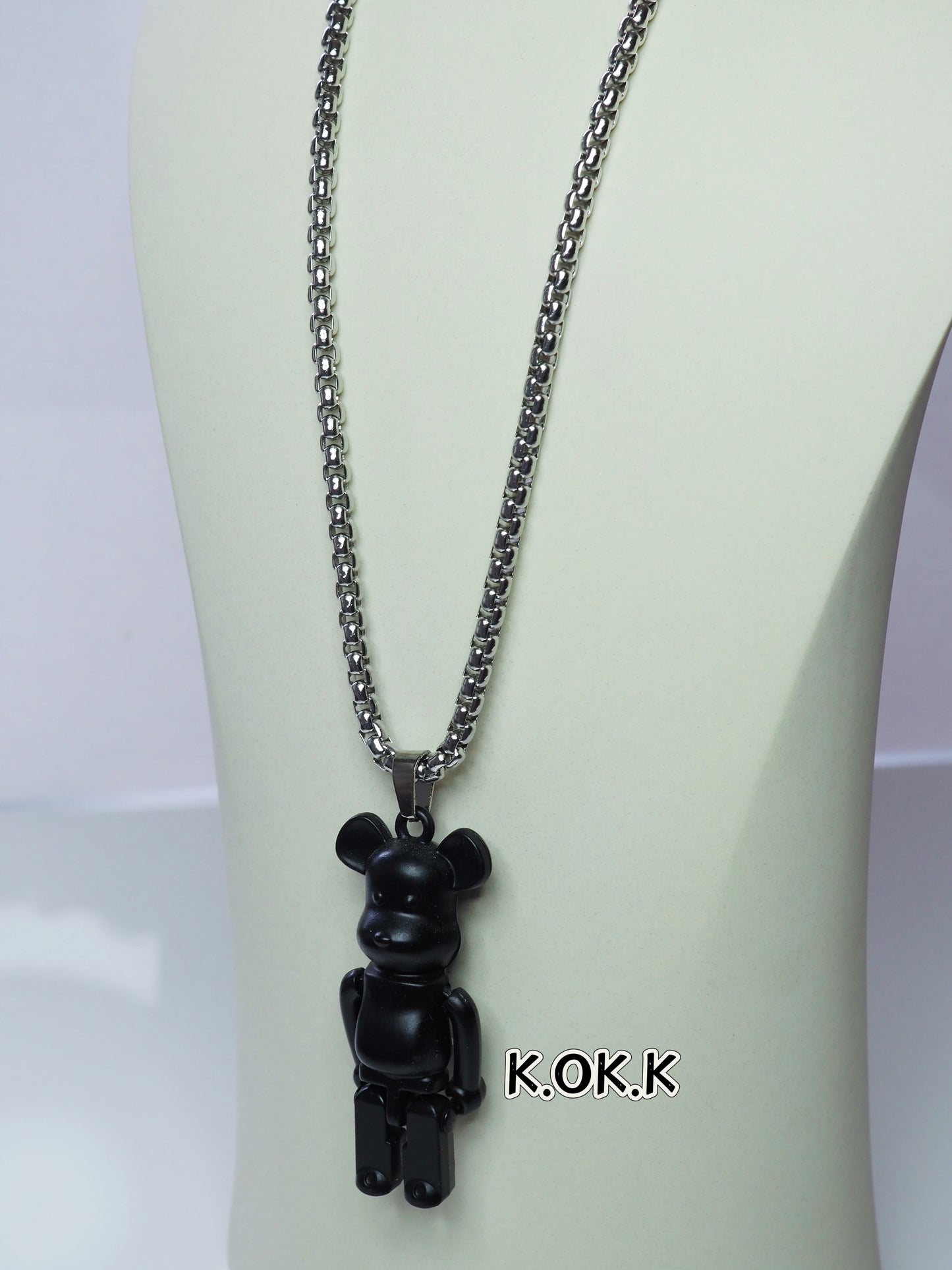 KOKO Black Gentleman Bear Necklace Set 65cm