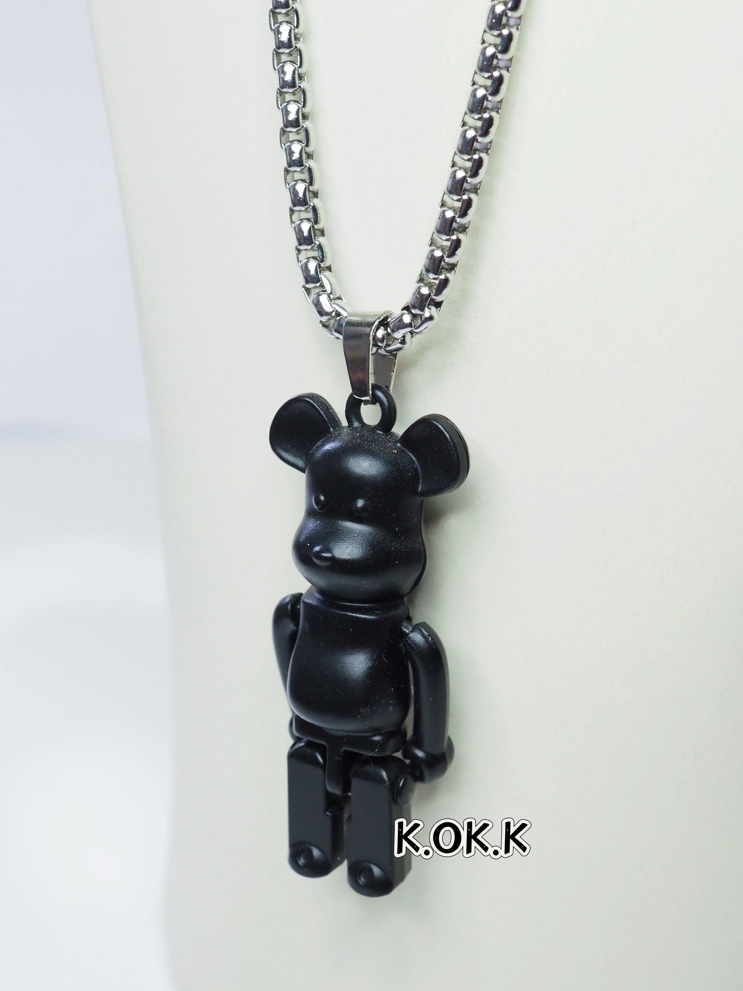 KOKO Black Gentleman Bear Necklace Set 65cm
