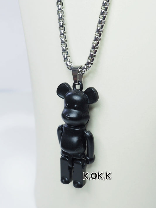 KOKO Black Gentleman Bear Necklace Set 65cm