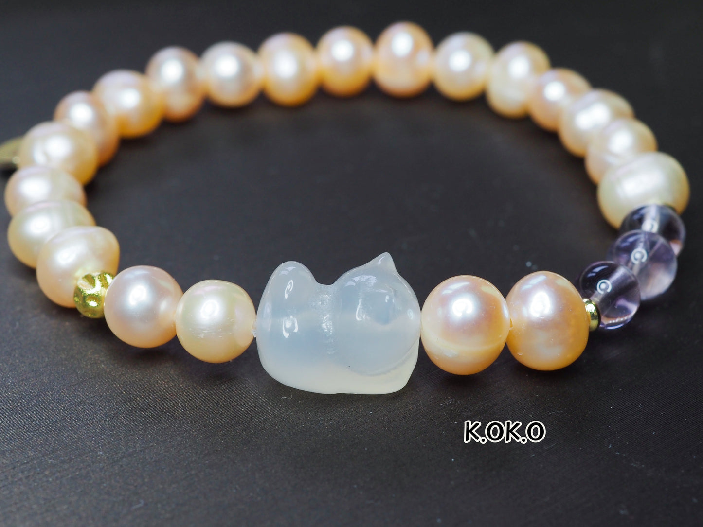 KOKO Lucky Cat Rose Pink Pearl Bracelet