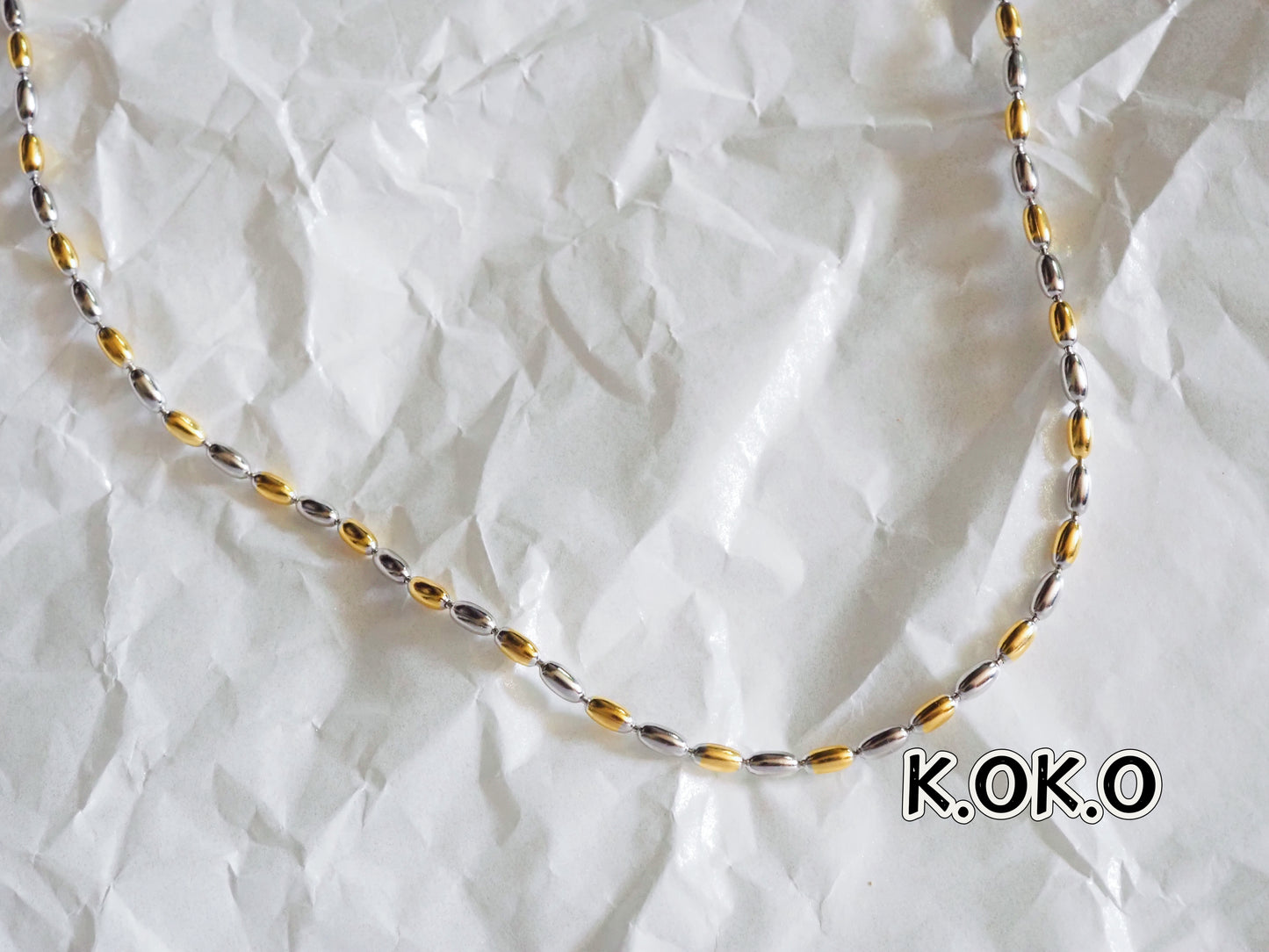 KOKO 2-Tone Silver necklace 40+5cm