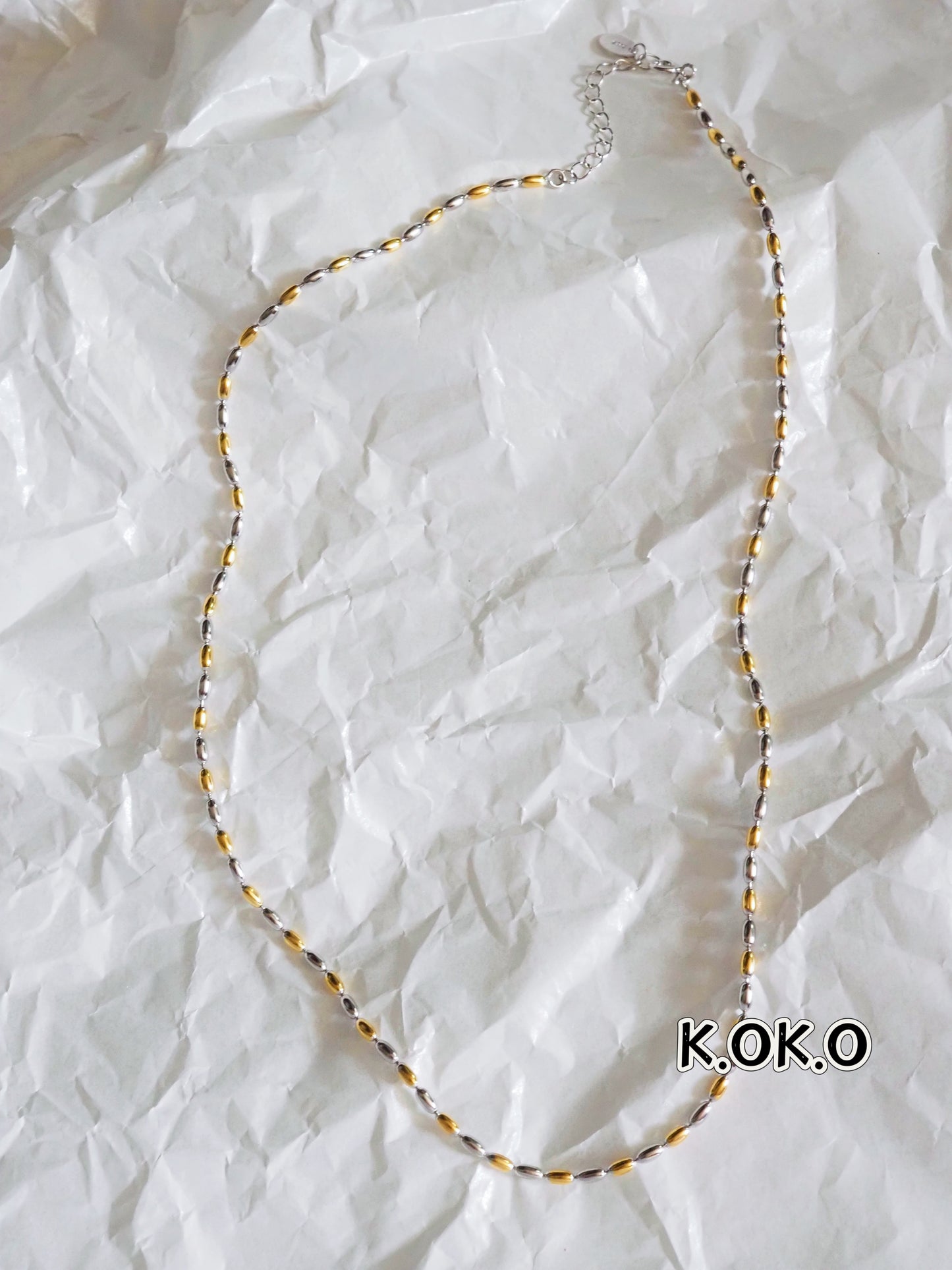 KOKO 2-Tone Silver necklace 40+5cm