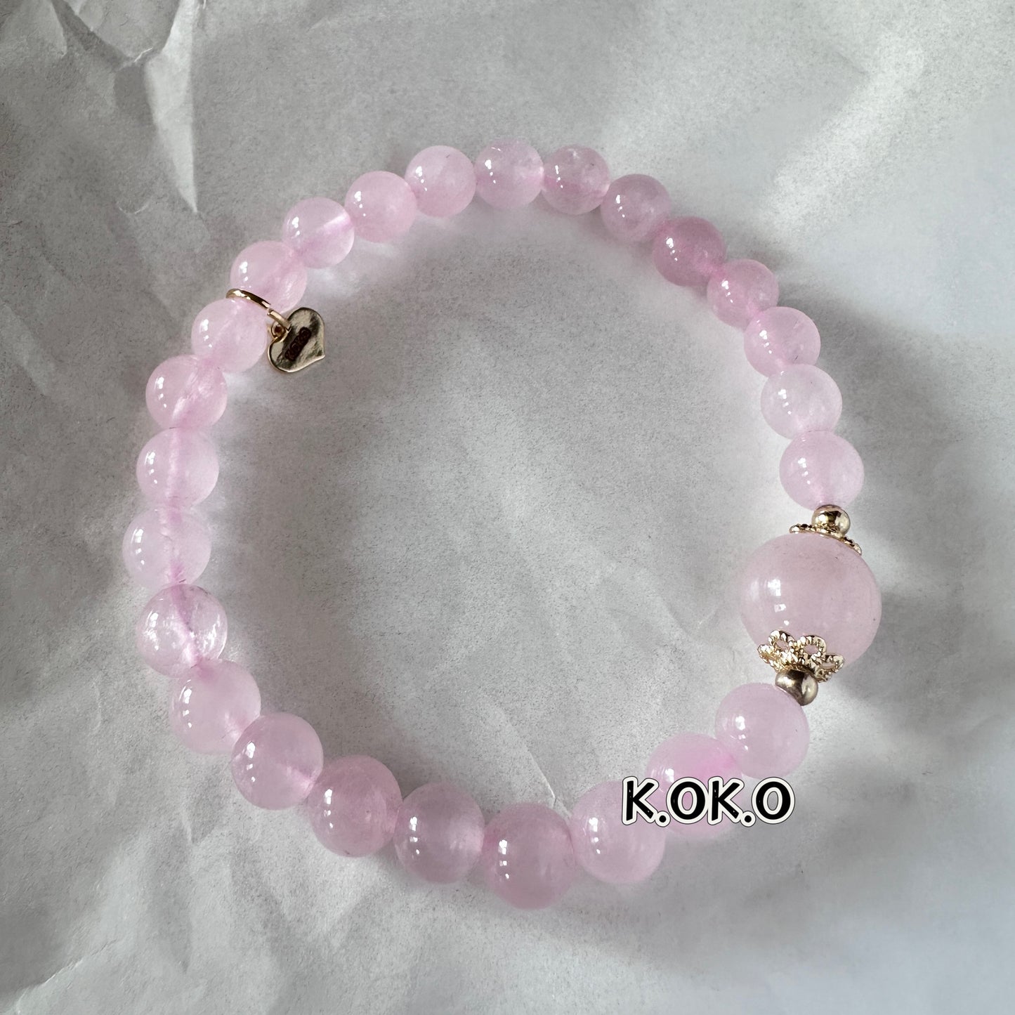 KOKO Natural Madagascar Rose Quartz Bracelet | Healing Love Crystal | Self-Love & Heart Chakra Jewelry Gift