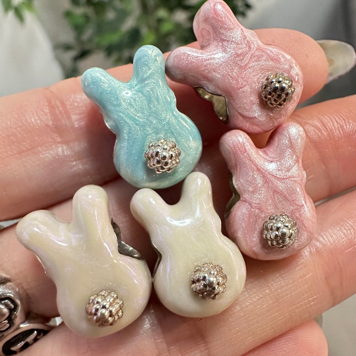 Bella Fascini Bunny Butt Charm - Luxe Color™ Enamel Bead Charm - Pink