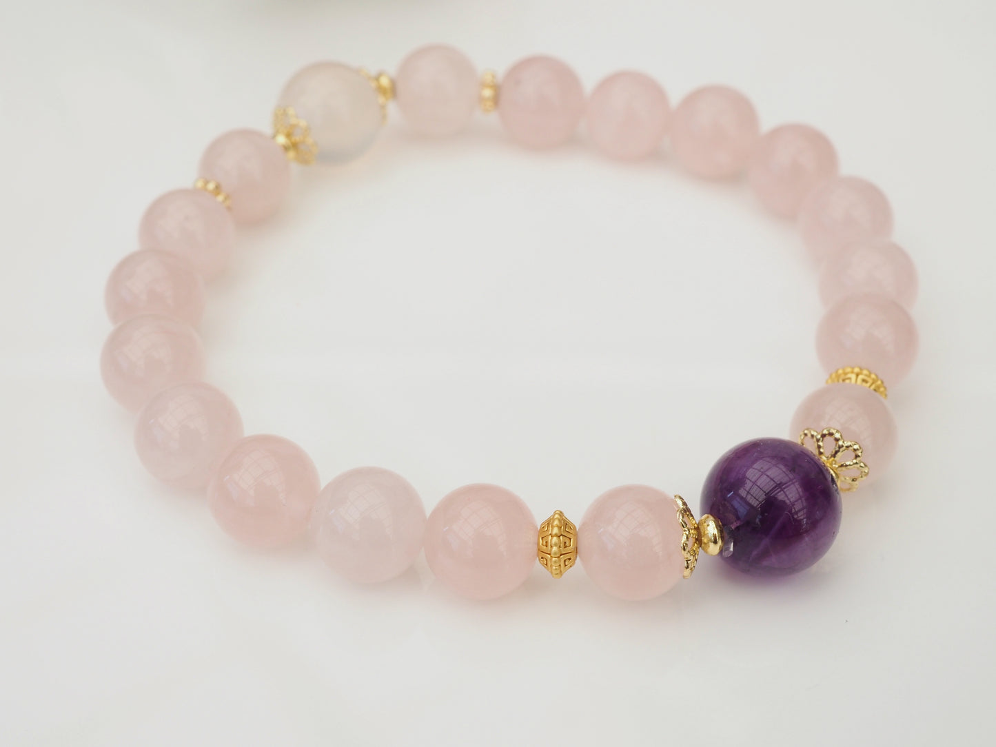KOKO - Self-Love in Bloom – Rose Quartz & Amethyst Bracelet