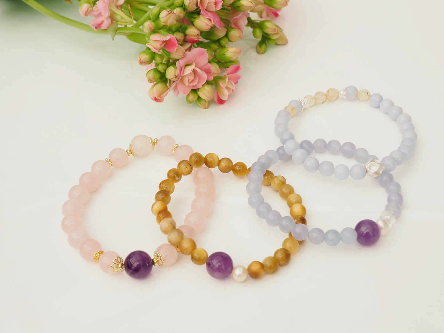 KOKO - Tranquil Blue Harmony – Aquamarine & Rutilated Quartz Bracelet