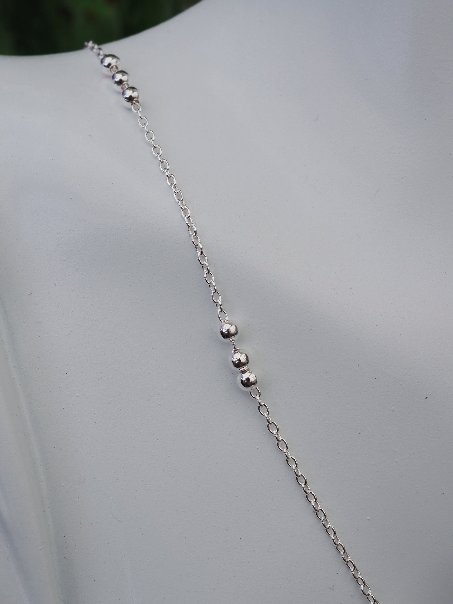 KOKO - Minimalist Sterling Silver Beaded Necklace | 925 Silver | 40+5cm Adjustable Length