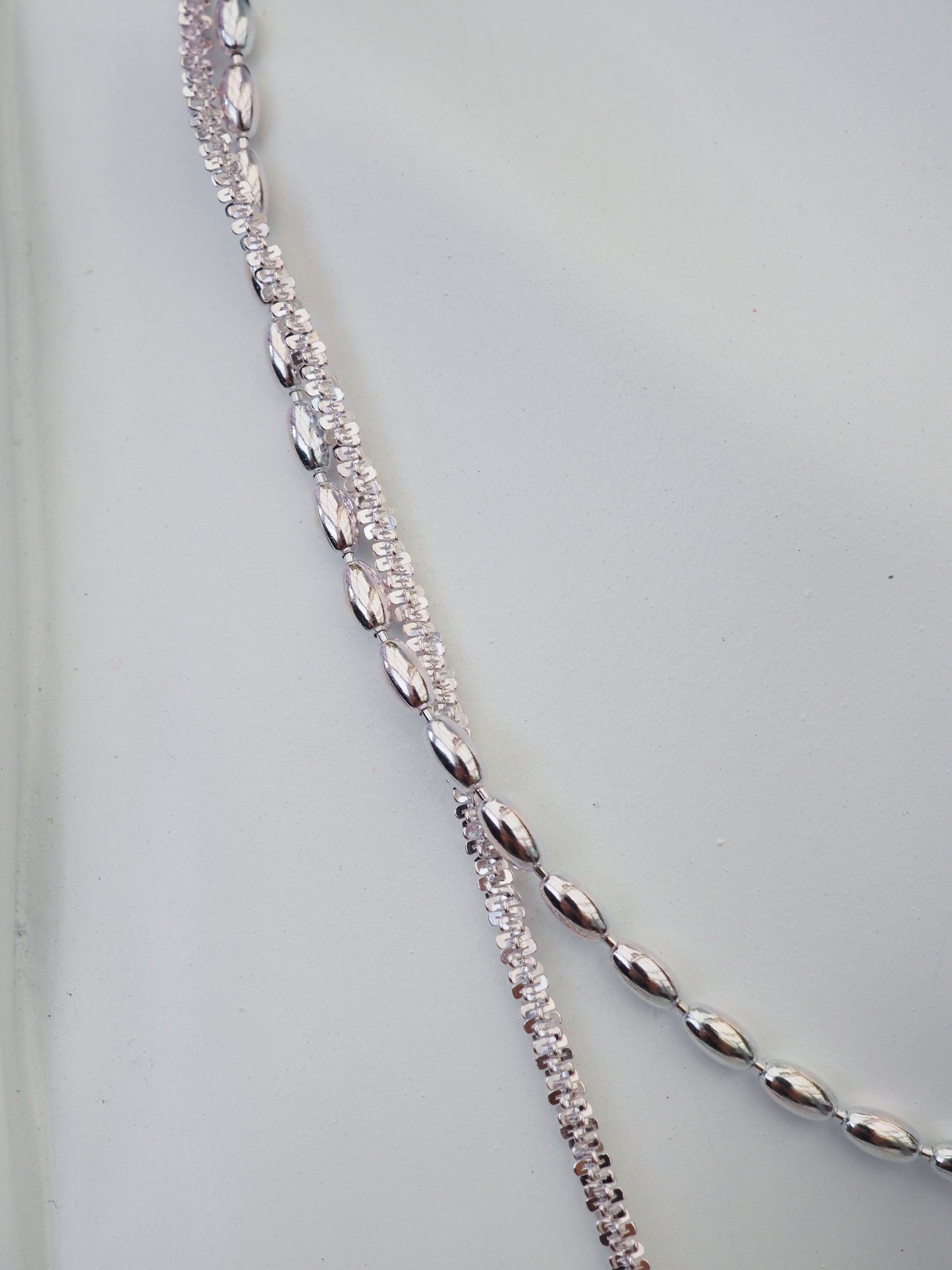 Sterling Silver Double Layer Necklace|40+45cm in One|With 5cm Extender|Elegant & Bold