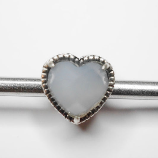 Moress - BLUE CHALCEDONY HEART GEM BEAD