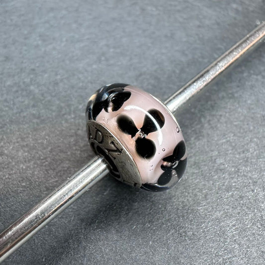 Truebeadz Light pink with black flower