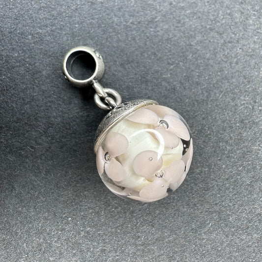 Truebeadz Milky cherry flower dangle