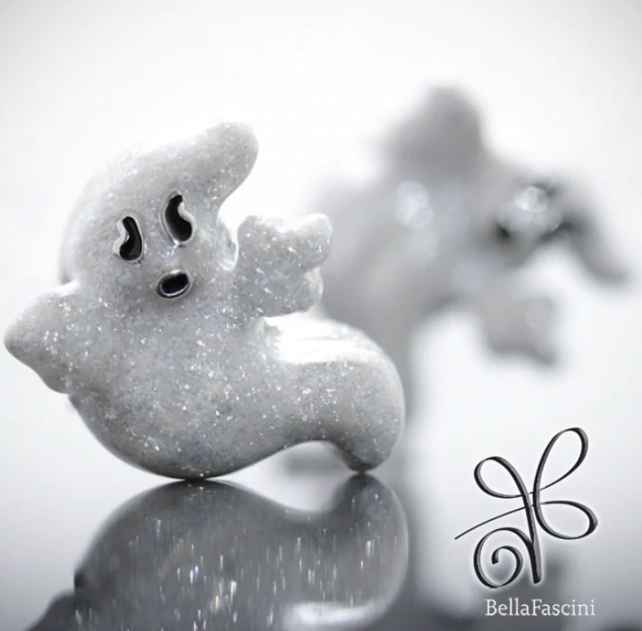 Bella Fascini Halloween Haunting Ghost Luxe Color™ Enamel Bead Charm - Sparkly Boo