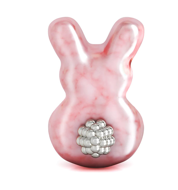 Bella Fascini Bunny Butt Charm - Luxe Color™ Enamel Bead Charm - Pink