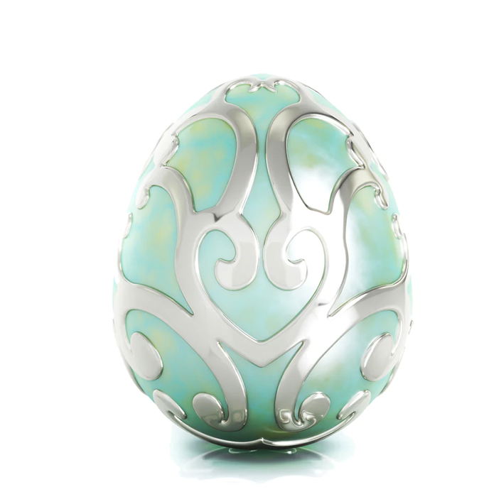 Bella Fascini Easter Egg Filigree Luxe Color™ Enamel Bead Charm - Green