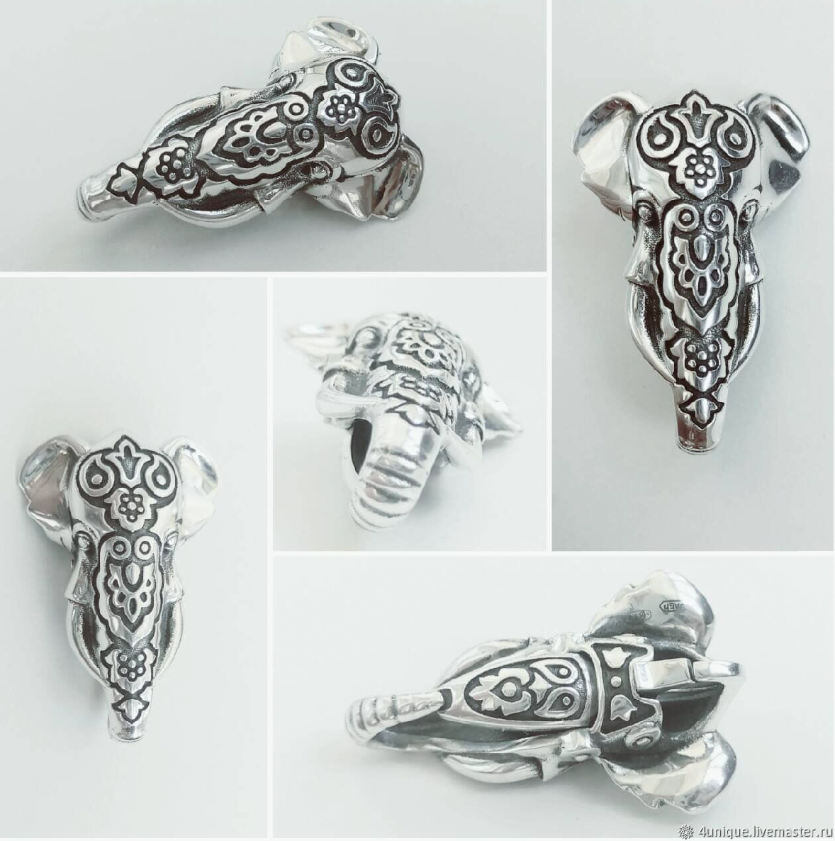 Silver lock "Indian Elephant" for a bracelets and necklaces