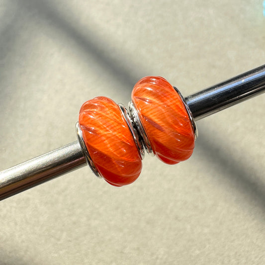 PRAAN Sun Orange Cat Eye Twisted Rope Stopper Charms