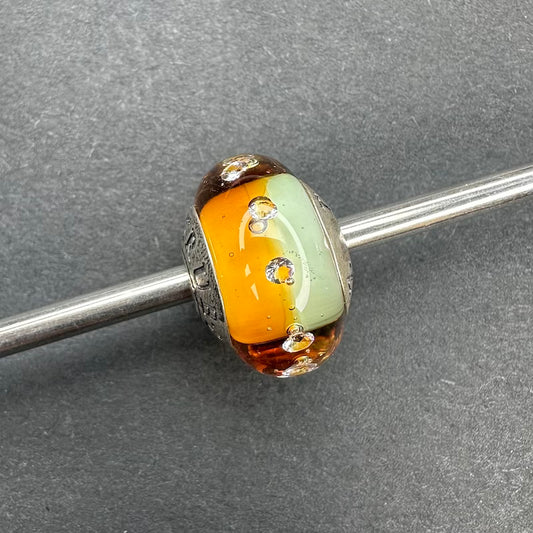 Truebeadz CZ mango sweet diamond glass