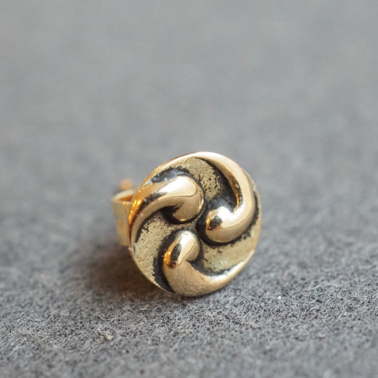 ACA Gold earing 14K Gold Golden Triswirl