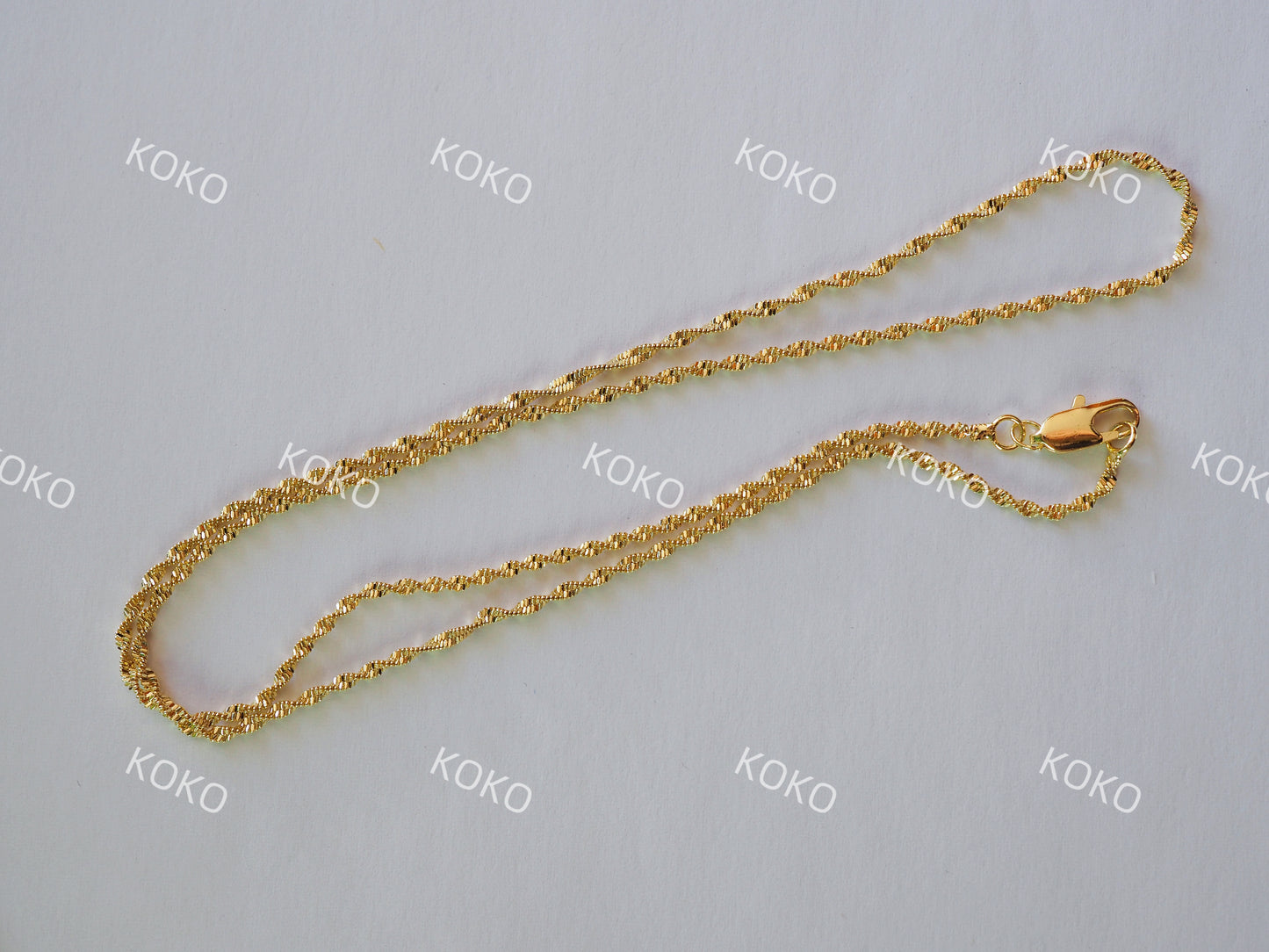 KOKO Twisted Necklace 45cm 14K Gold Plated