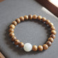 Sheng Ji -  White Jadeite × Agarwood Bead Bracelet