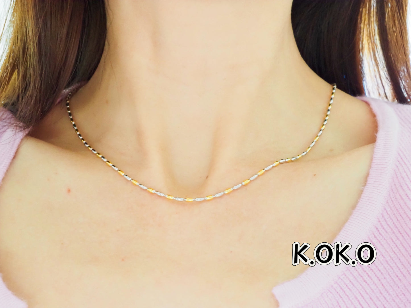 KOKO 2-Tone Silver necklace 40+5cm