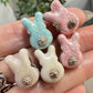 Bella Fascini Bunny Butt Charm - Luxe Color™ Enamel Bead Charm - Green