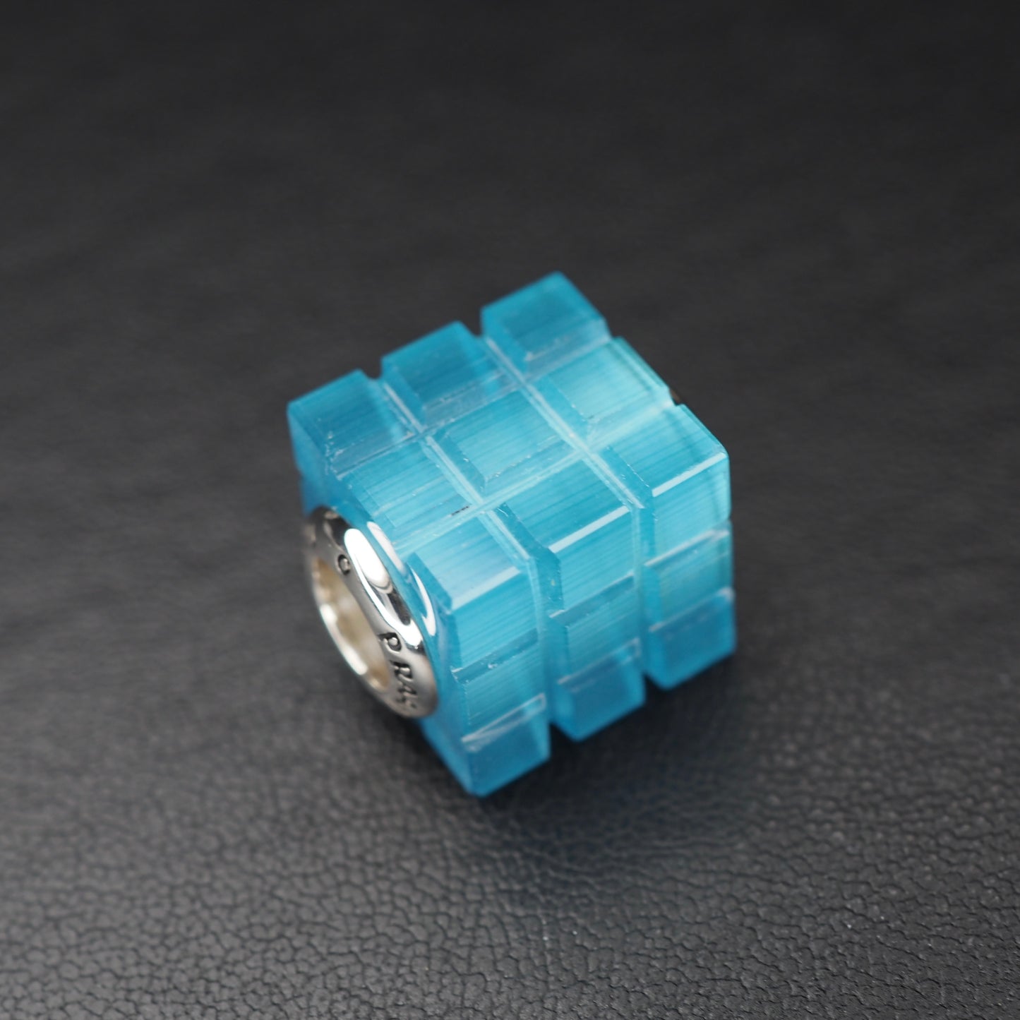 PRAAN Bluebird Cats Eye Glass Rubix Cube Charm