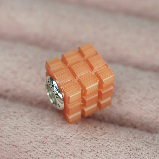 PRAAN Tabby Cats Eye Glass Rubix Cube Charm
