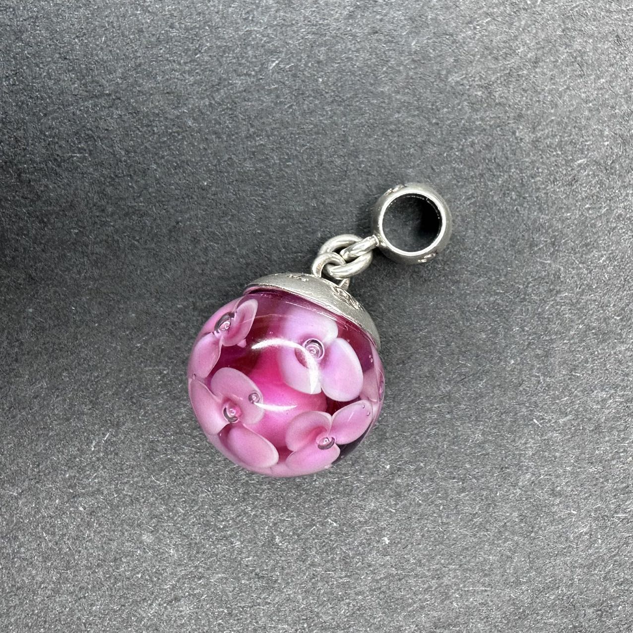 Truebeadz Pink flower dangle