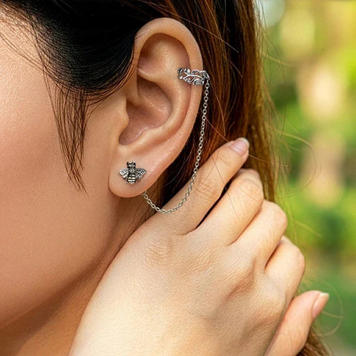 Bee Brave Earrings Withveritas Vine Ear Cuff - on stock