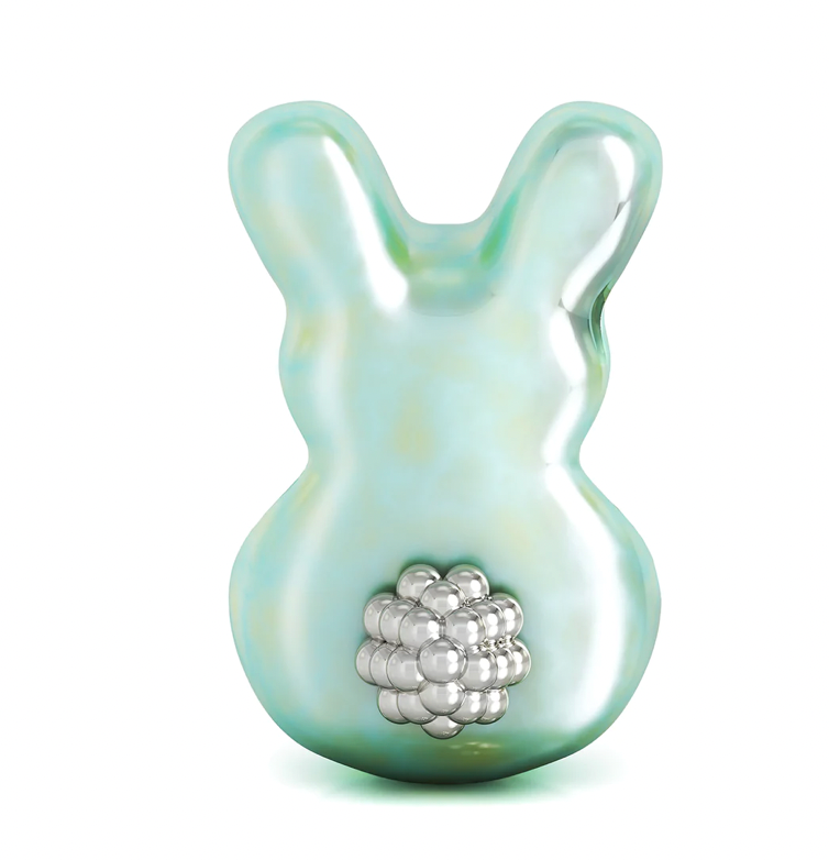 Bella Fascini Bunny Butt Charm - Luxe Color™ Enamel Bead Charm - Green